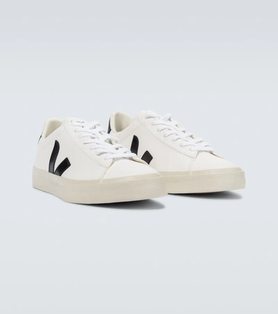 Shop Veja Campo Leather Sneakers In White