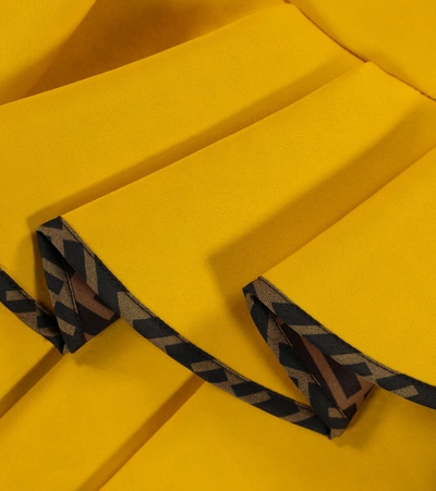 Shop Fendi Asymmetrical Neoprene Skirt In Yellow