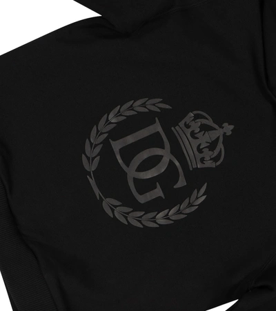 Shop Dolce & Gabbana Logo Cotton Hoodie In Black