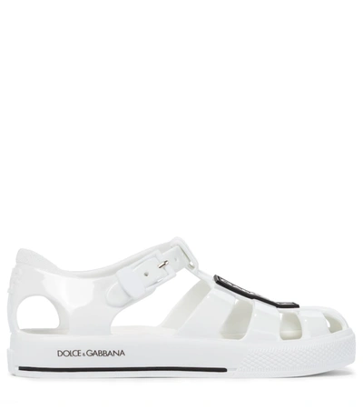 Shop Dolce & Gabbana Logo Pvc Sandals In White