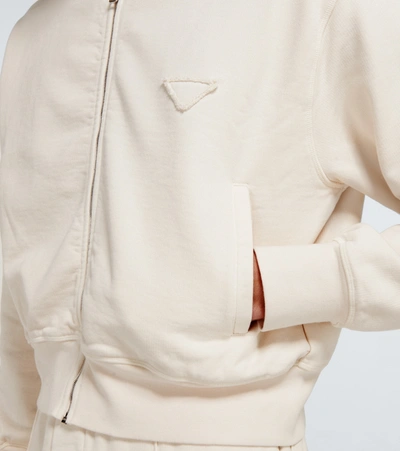 Prada Garment-dyed Cotton Bomber Jacket In Neutrals