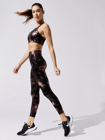 Shop Carbon38 Art Foil High Rise 7/8 Legging In Black,pink