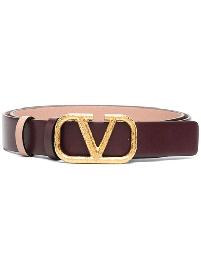 Shop Valentino Vlogo Adjustable Belt In Red