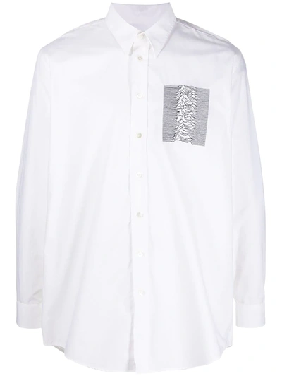 Shop Raf Simons Joy Division Embroidered Shirt In White
