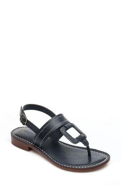Shop Bernardo Tegan Sandal In Navy Leather