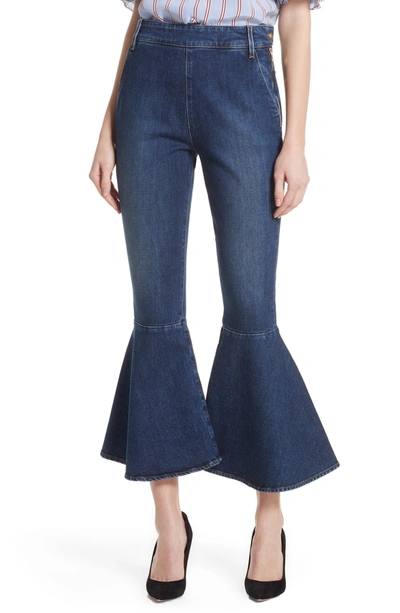 Shop Frame Flounce Flare Hem Jeans In Delavan