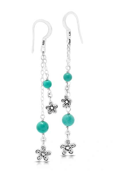Shop Lois Hill Sterling Silver Turquoise Beaded Flower Drop Earrings