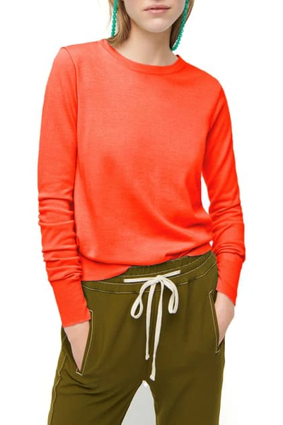 Shop Jcrew Margot Crewneck Re-imagined Wool Sweater In Brilliant Sunset