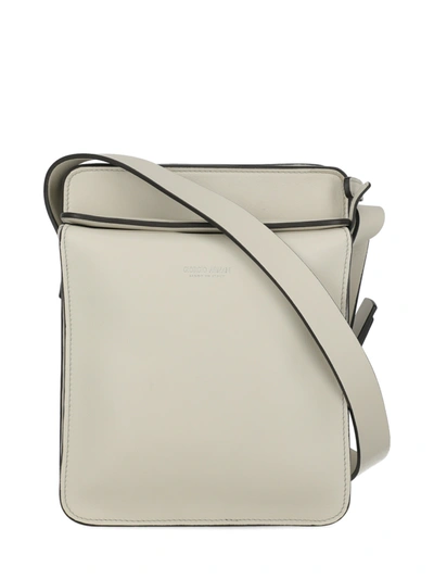 Pre-owned Giorgio Armani Leather Cross Body Bag In White