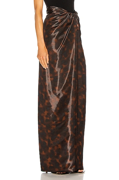 Shop Brandon Maxwell High Slit Maxi Skirt In Tortoise