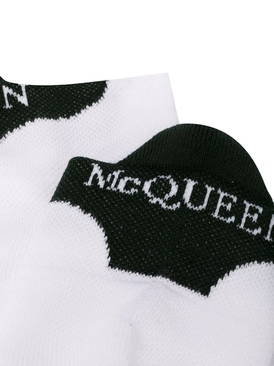 Shop Alexander Mcqueen Mcqueen Signature Low-top Socks In White