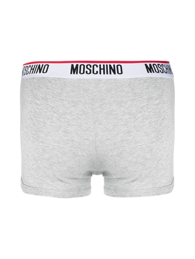 Moschino Logo Waistband Boxer Set In Grey