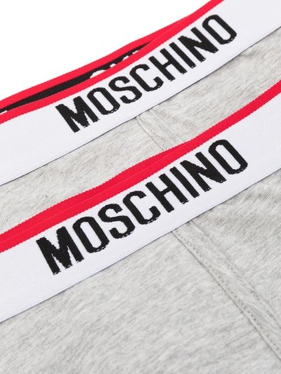 Shop Moschino Logo Waistband Boxer Set In Grey