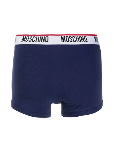 Shop Moschino Logo Waistband Boxers In Blue