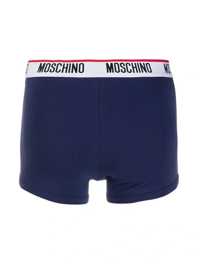 Moschino Logo Waistband Boxers In Blue