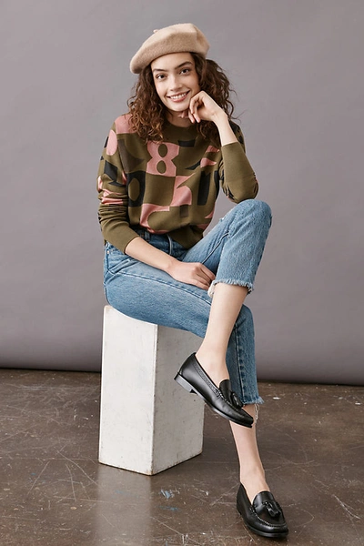 Shop Scotch & Soda Abstract Sweater In Green