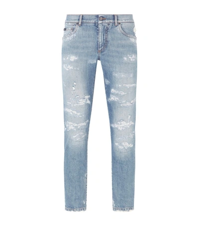 Shop Dolce & Gabbana Distressed Skinny Jeans