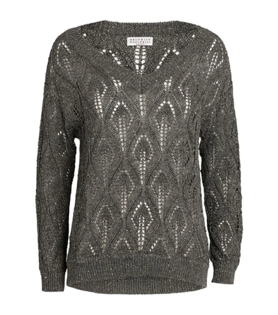 Shop Brunello Cucinelli Open-knit Sweater