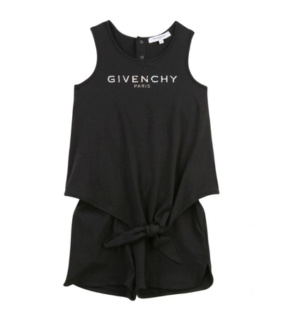 Shop Givenchy Kids Knotted Logo Playsuit (4-14 Years)