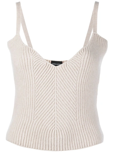 Shop Magda Butrym Knitted Vest Top In Neutrals