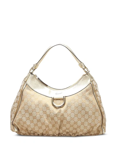 Pre-owned Gucci Gg Monogram Abbey D-ring Tote Bag In Brown