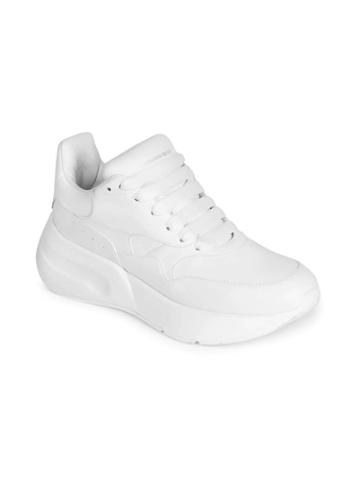Shop Alexander Mcqueen Women's Women's Leather Platform Wedge Sneakers In Optical White