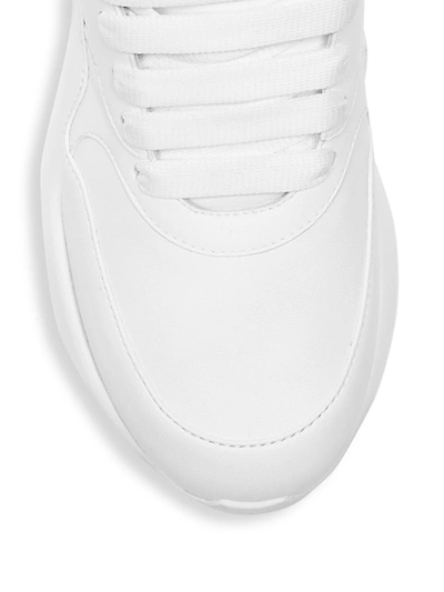 Shop Alexander Mcqueen Women's Women's Leather Platform Wedge Sneakers In Optical White