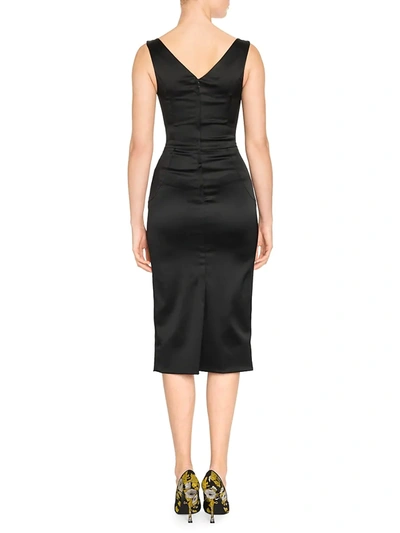 Shop Dolce & Gabbana Women's Stretch Satin Bustier Dress In Black