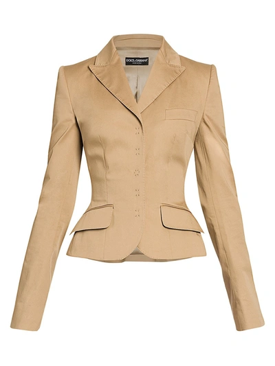 Shop Dolce & Gabbana Khaki Tailored Jacket In Camel