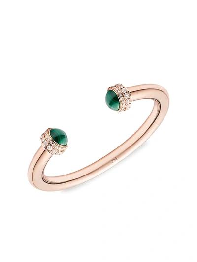 Shop Piaget Possession 18k Rose Gold, Malachite & Diamond Open Bangle In Malachite Rose Gold