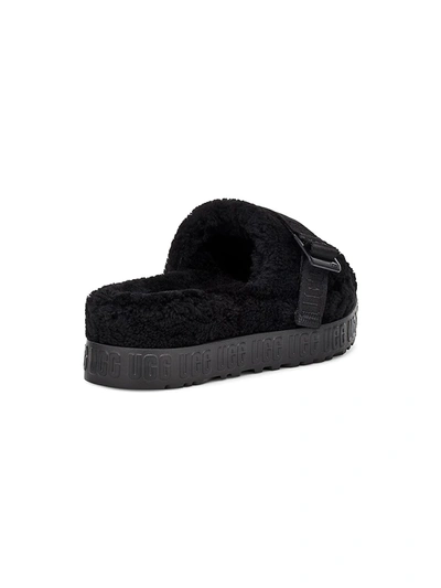 Shop Ugg Women's Fluffita Dyed Sheepskin Sandals In Black