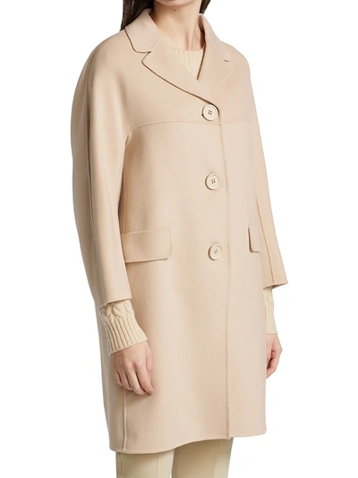 Shop Max Mara Arianna Wool Mid-length Coat In Beige