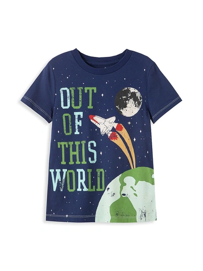Shop Peek Little Boy's & Boy's Out Of This World T-shirt In Dark Teal