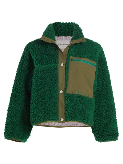 Shop Sandy Liang Jansport Fleece Jacket In Jansport Green