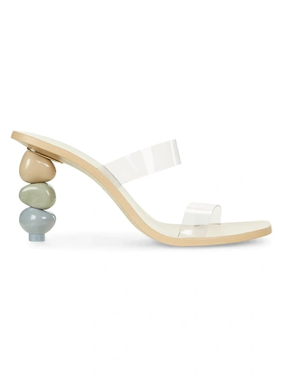 Shop Cult Gaia Meta Bauble-heel Vinyl Mules In Clear