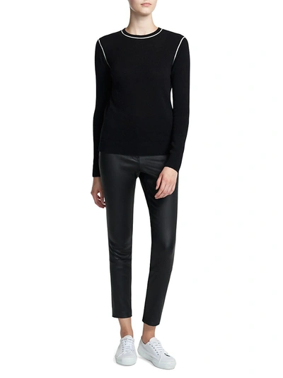 Shop Theory Women's Exposed Seam Cashmere Sweater In Black Ecru