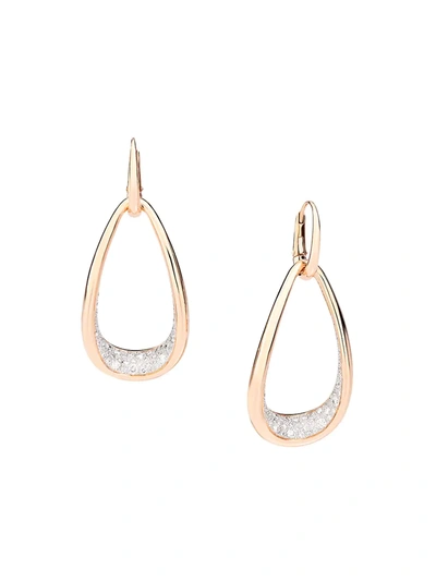 Shop Pomellato Women's Fantina 18k Rose Gold & Diamond Ellipse Double-drop Earrings