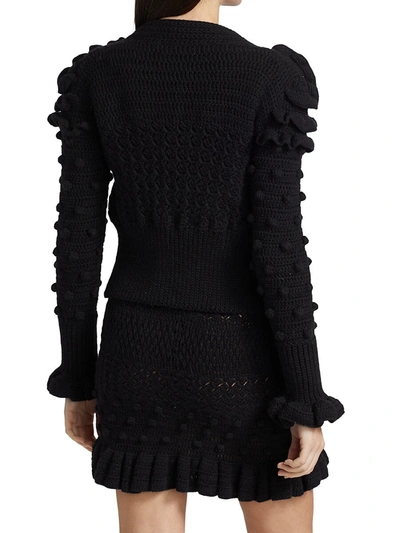 Shop Frederick Anderson Crochet Cardigan In Black