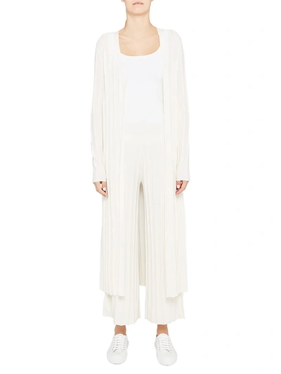 Shop Theory Wide Ribbed Long Cardigan In Ivory