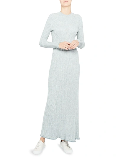 Shop Theory Mouline Ribbed Maxi Skirt In Eggshell Blue