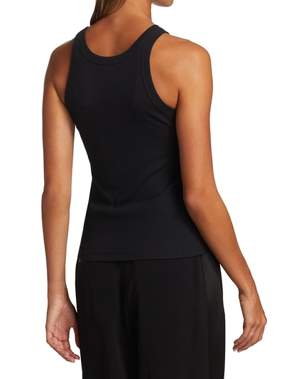 Shop Totême Women's Curved Rib Tank Top In Black