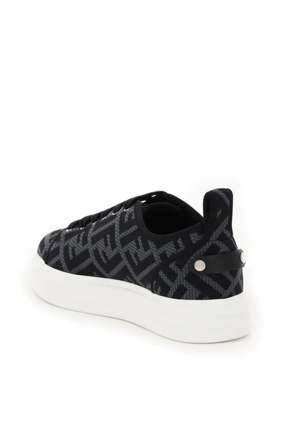 Shop Fendi Rise Ff Sneakers In Black,grey