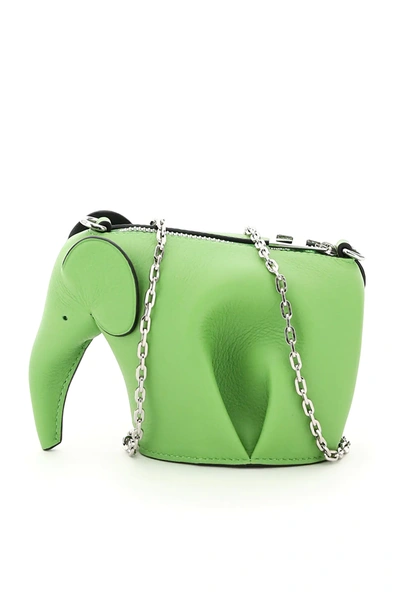 Shop Loewe Elephant Pouch Chain In Green
