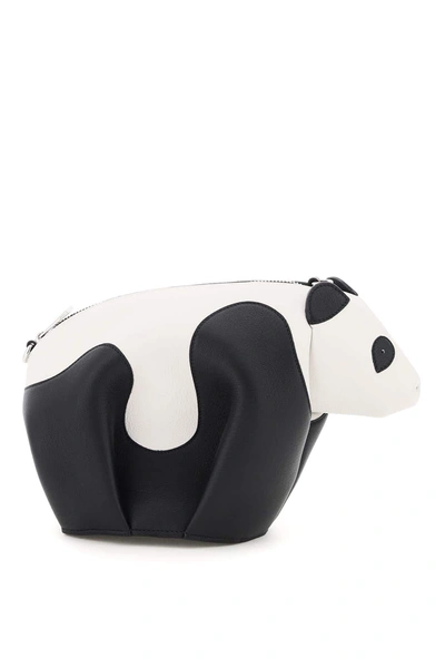 Shop Loewe Panda Crossbody Mini Bag In White,black
