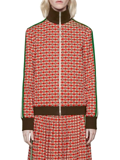 Shop Gucci G Geometric Jacquard Jacket In White