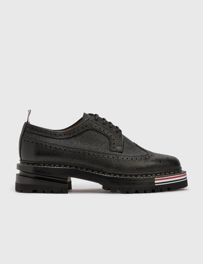 Shop Thom Browne Longwing Brogue On Hiking Sole In Black