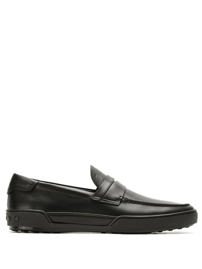 Shop Tod's Slip-on Loafers In Black