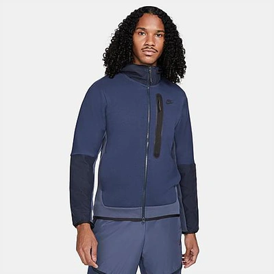 Nike Sportswear Tech Fleece Woven Full-zip Hoodie In Midnight Navy/thunder  Blue/dark Obsidian/black | ModeSens