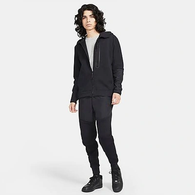 Shop Nike Sportswear Tech Fleece Woven Mix Jogger Pants In Black/black/black