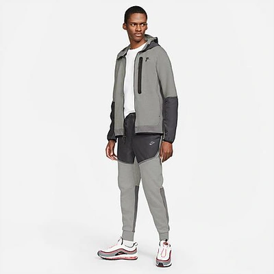 Nike Sportswear Tech Fleece Woven Mix Jogger Pants In Dark Grey  Heather/dark Smoke Grey/black | ModeSens